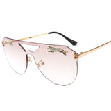 Women Rimless Oversized  Sunglasses
