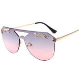 Women Rimless Oversized  Sunglasses