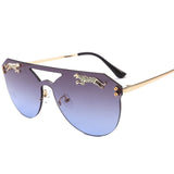 Women Rimless Oversized  Sunglasses